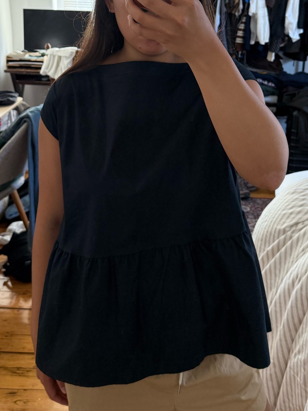 cap sleeve boat neck top